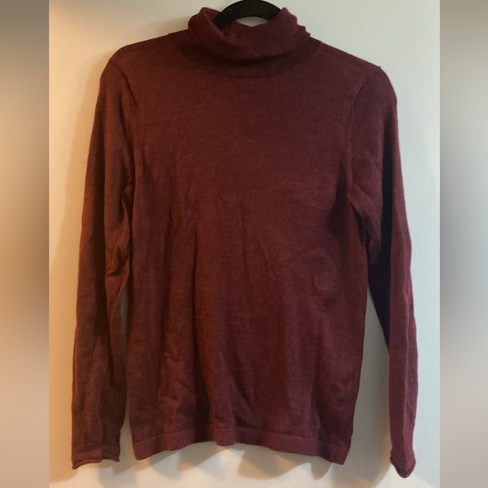 Banana Republic Women's Turtleneck Sweater - Burgundy, merino wool